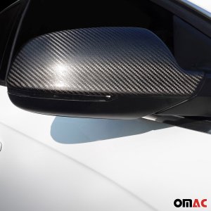 Audi A4 Mirror Cover - Omac - Carbon Fiber - Gloss Black - '13-'16